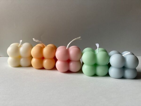 Handmade 2D Bubble Candle crafted from eco-friendly soy wax — ideal for minimal home décor, modern spaces, and gifting.
