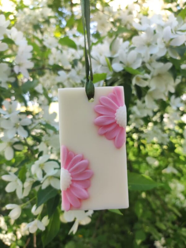 Handmade Sachet Candles crafted from eco-friendly soy wax, decorated with minimalist details and ribbons — perfect for freshening up small spaces and gifting.
